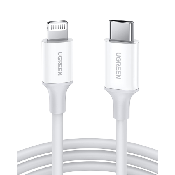 Ugreen Type-c to Lightning Cable MFI Certified Rubber Shell 1M White US171