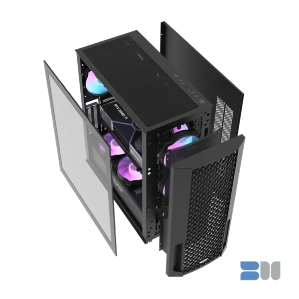 DARKFLASH DF2100 BLACK WITH 4 ARGB FANS CASING